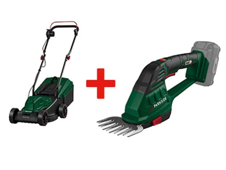 Cortacésped Eléctrico + Recortadora/ Cortasetos Inalámbrico, 20V